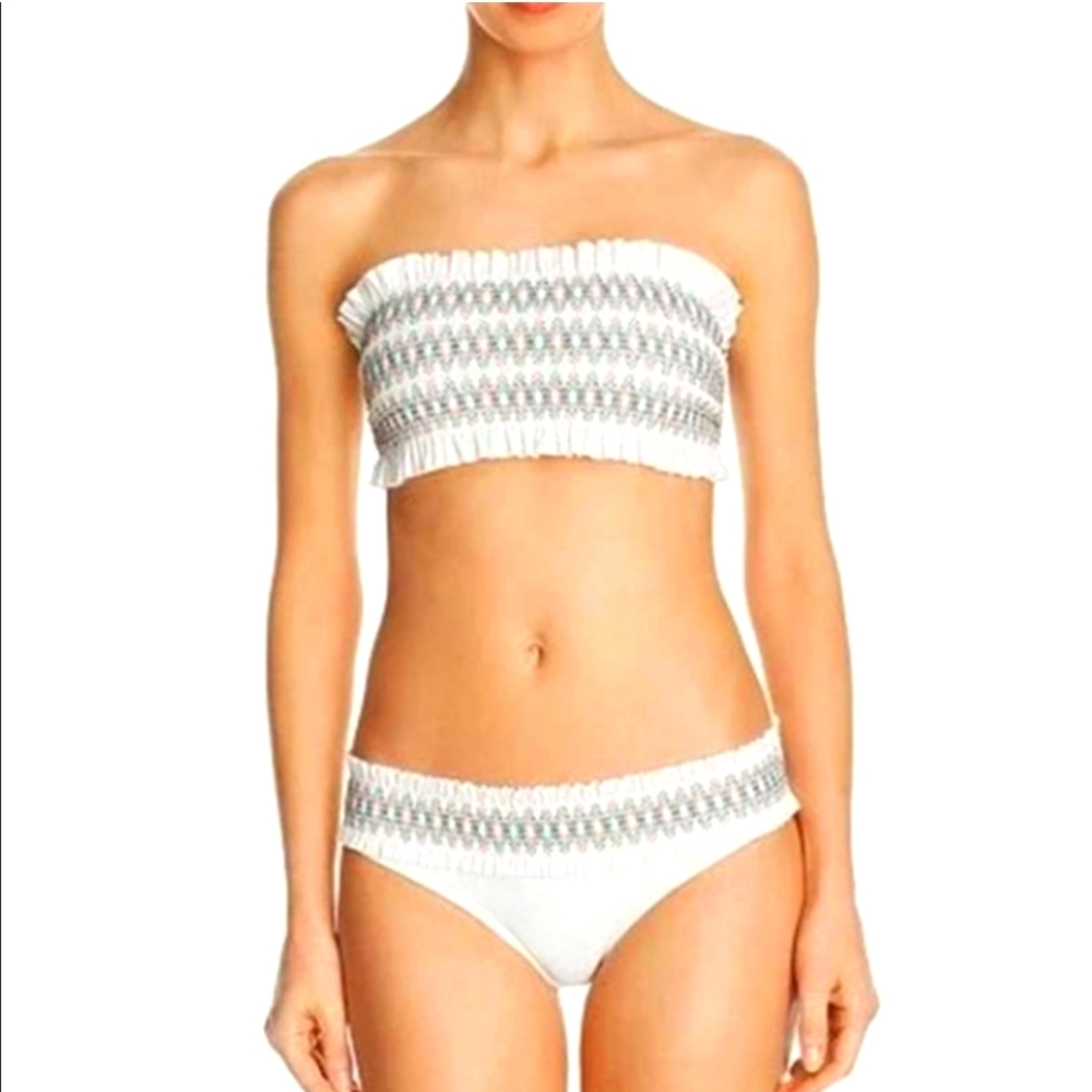 Tory Burch Costa New Ivory (Off-White) 2pc Bikini Set (Top+Bottom) Large